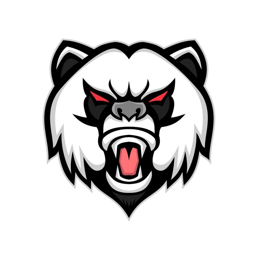 Angry panda head vector