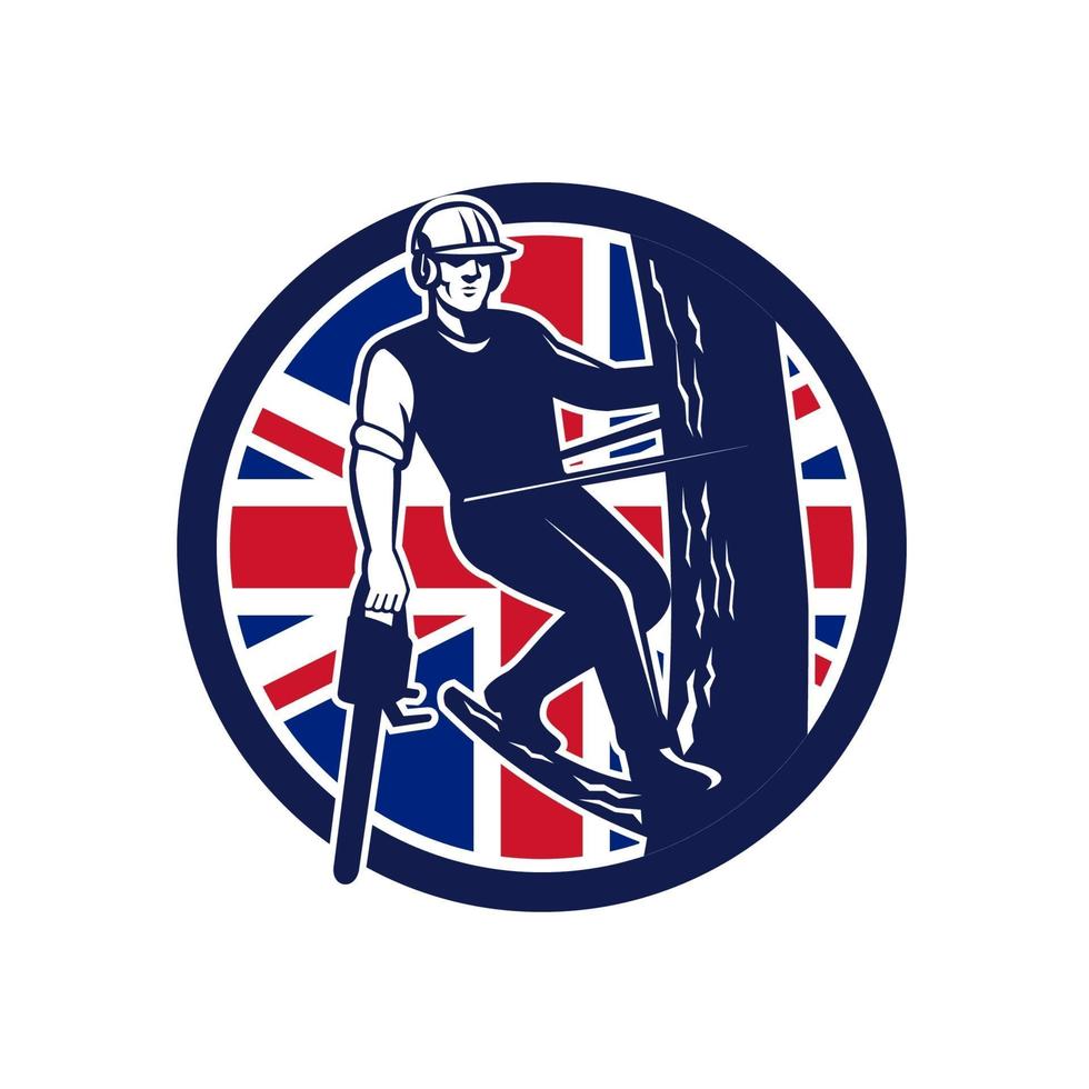 Arborist tree surgeon british flag vector