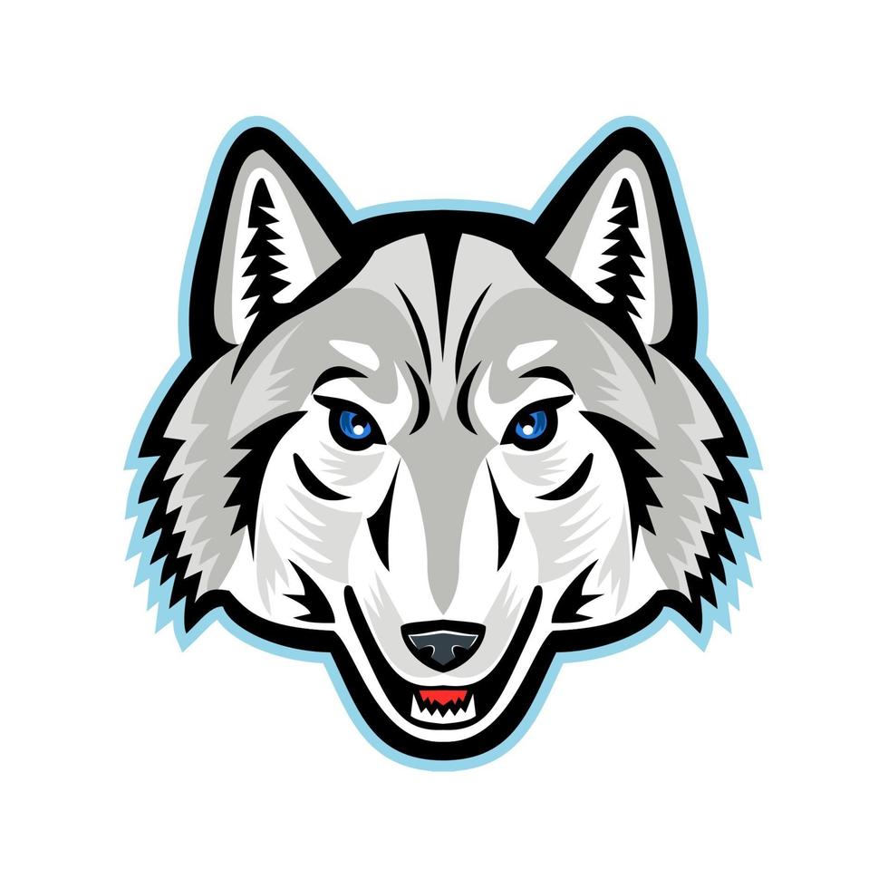 diseño de mascota de cabeza de lobo ártico vector