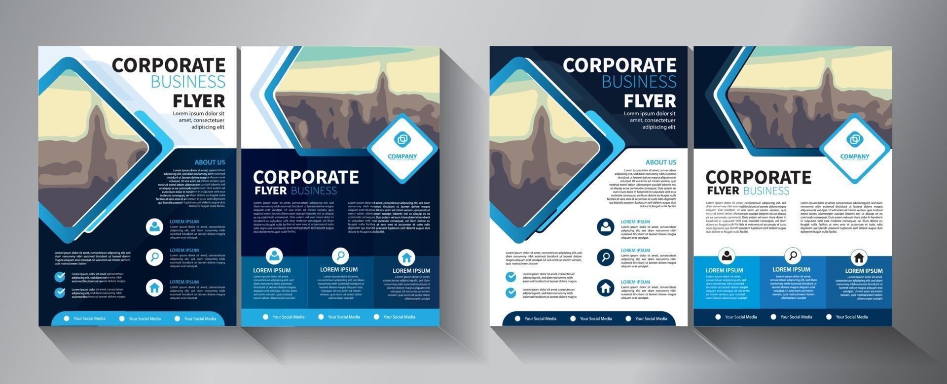 plantilla de vector abstracto de negocios. diseño de folletos, diseño moderno de portada, informe anual, póster, folleto en a4 con triángulos de colores, formas geométricas para tecnología, ciencia, mercado con fondo claro