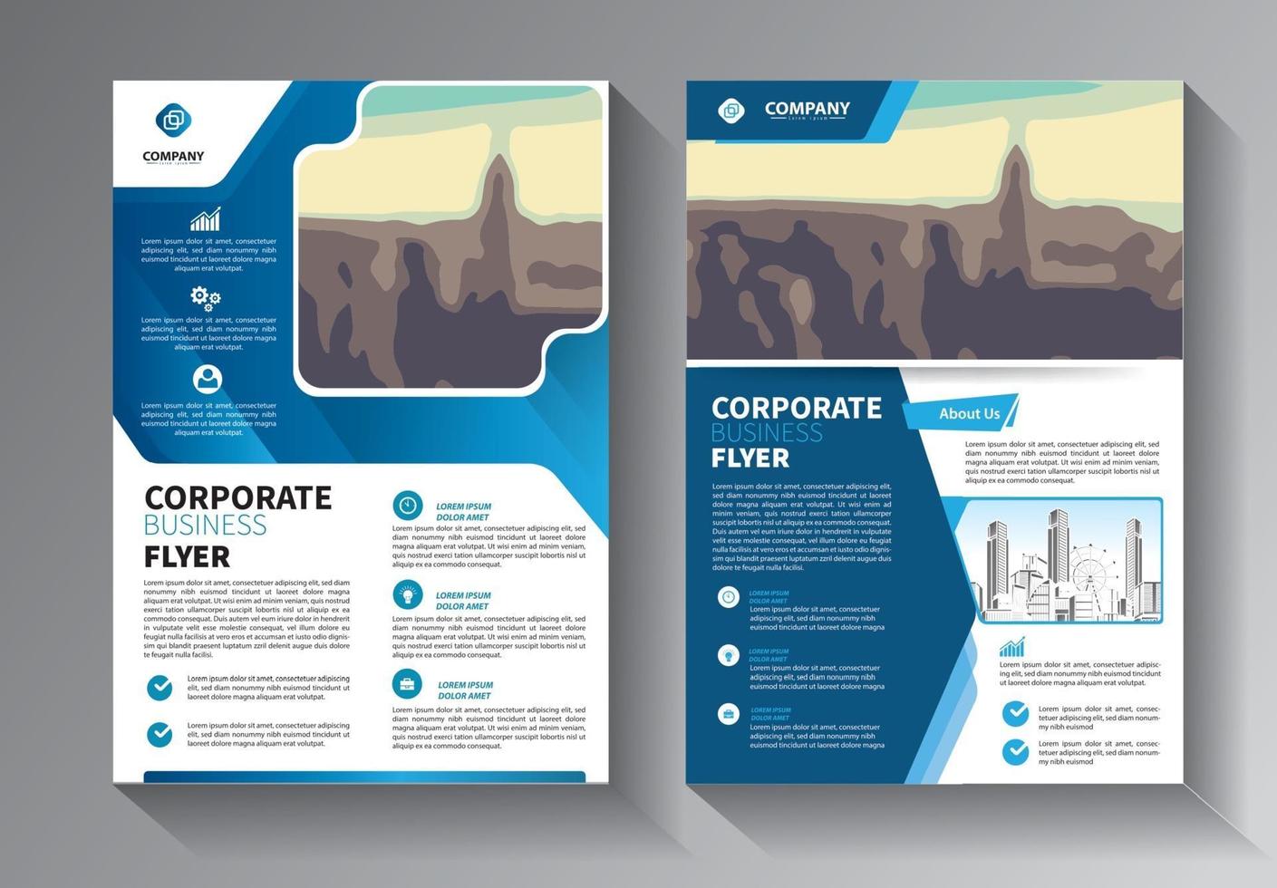 Brochure design, cover modern layout, annual report set vector