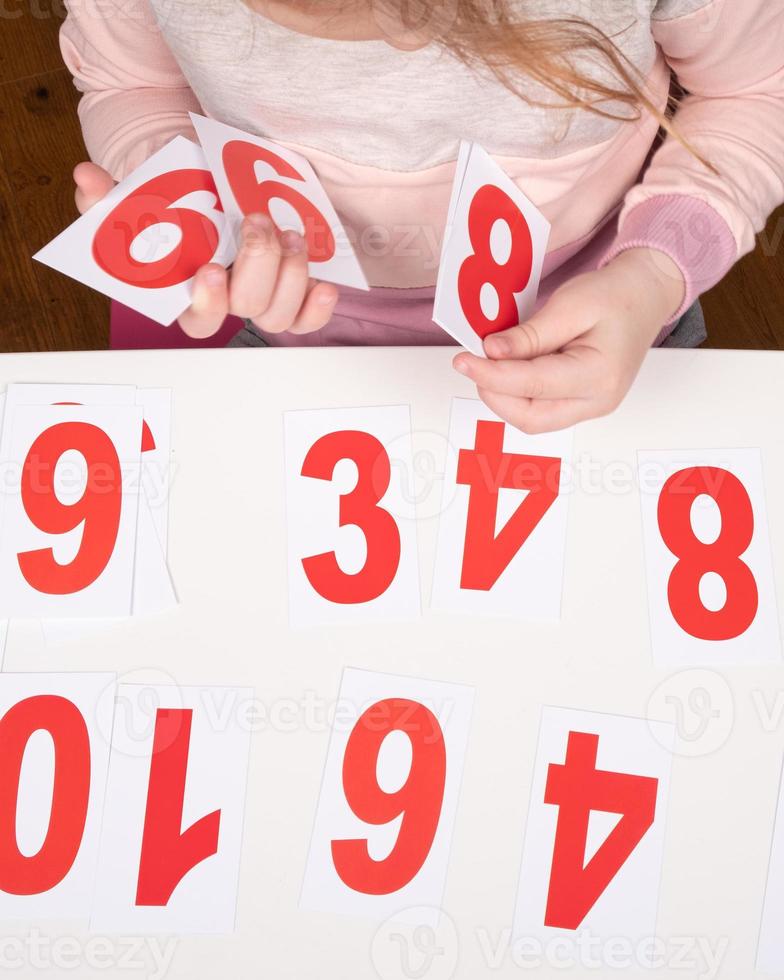 Child learning numbers photo