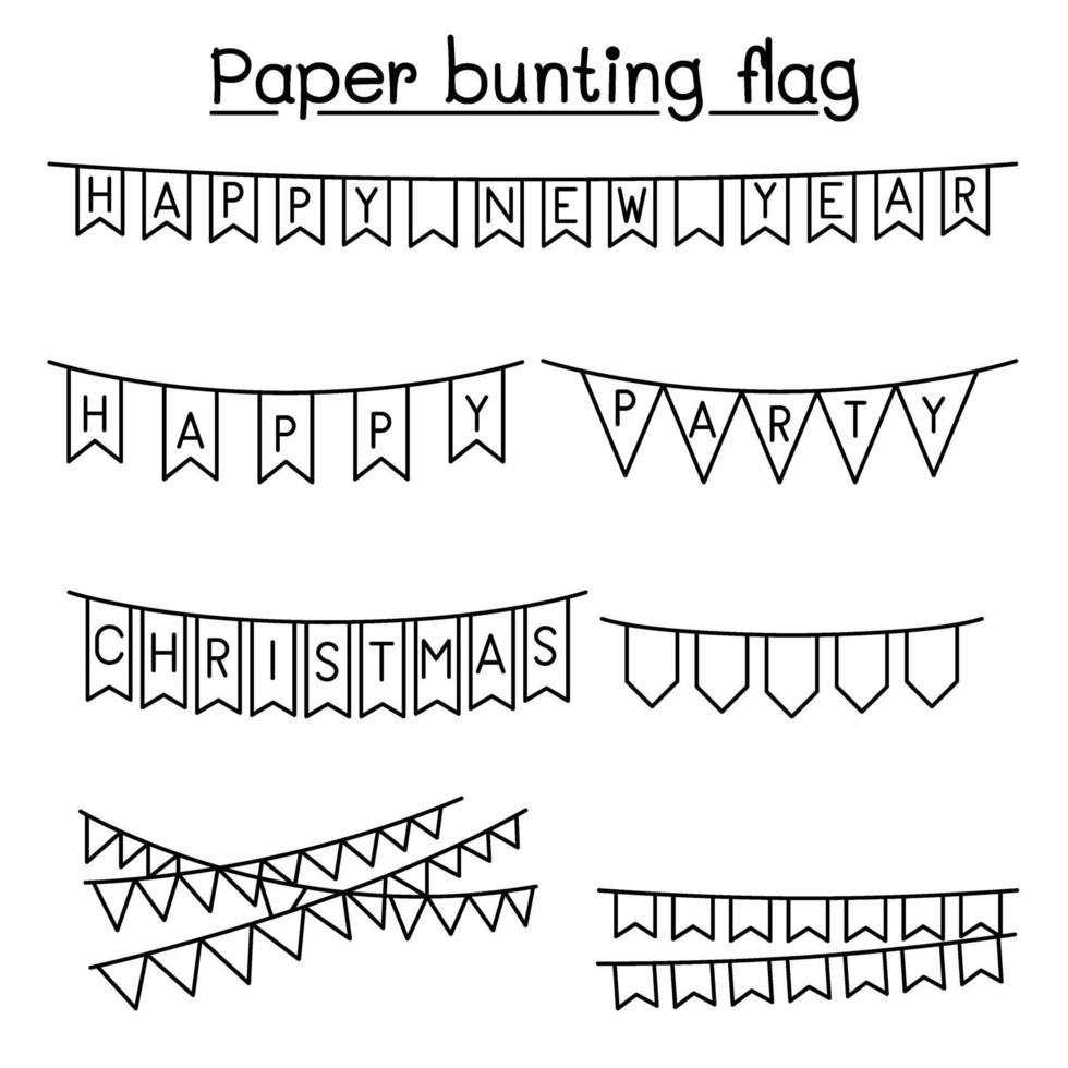 Paper bunting flag vector illustration graphic design