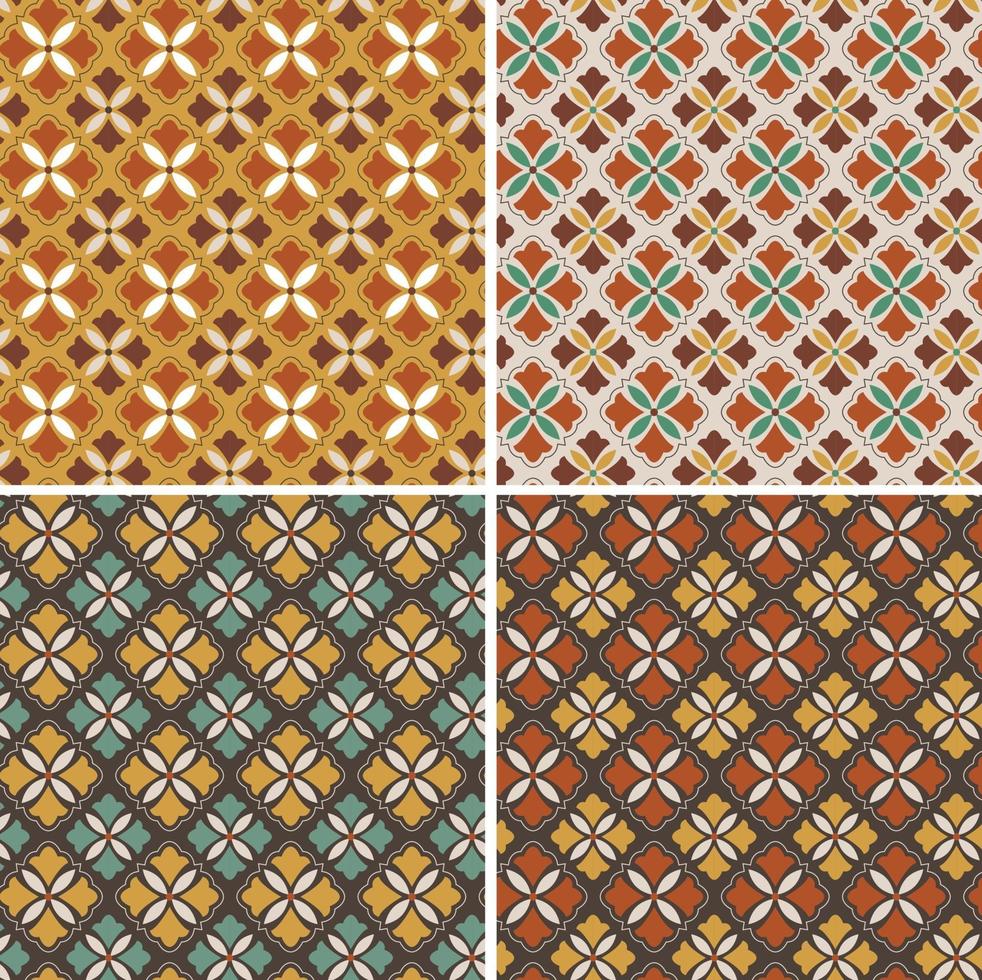 patrones de azulejos vectoriales geométricos decorativos ornamentados vector