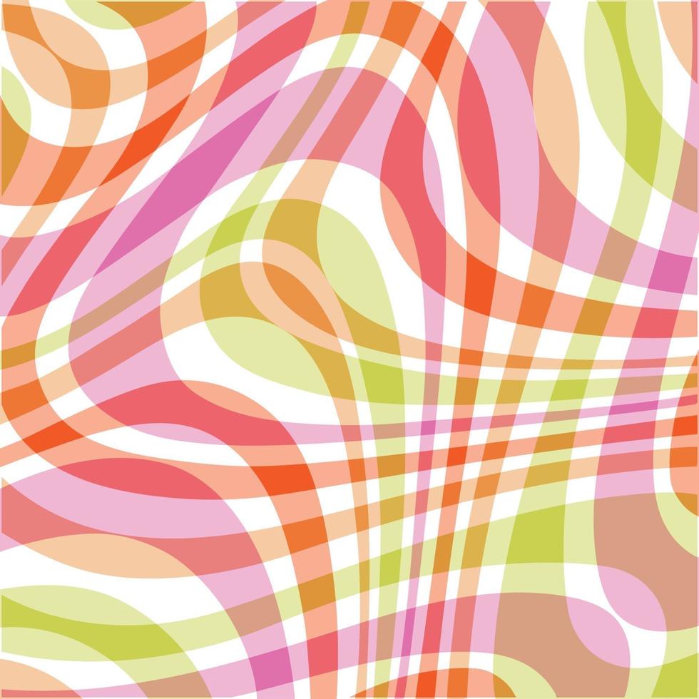 mod rosa naranja verde ondulado abstracto plaid vector patrón de fondo