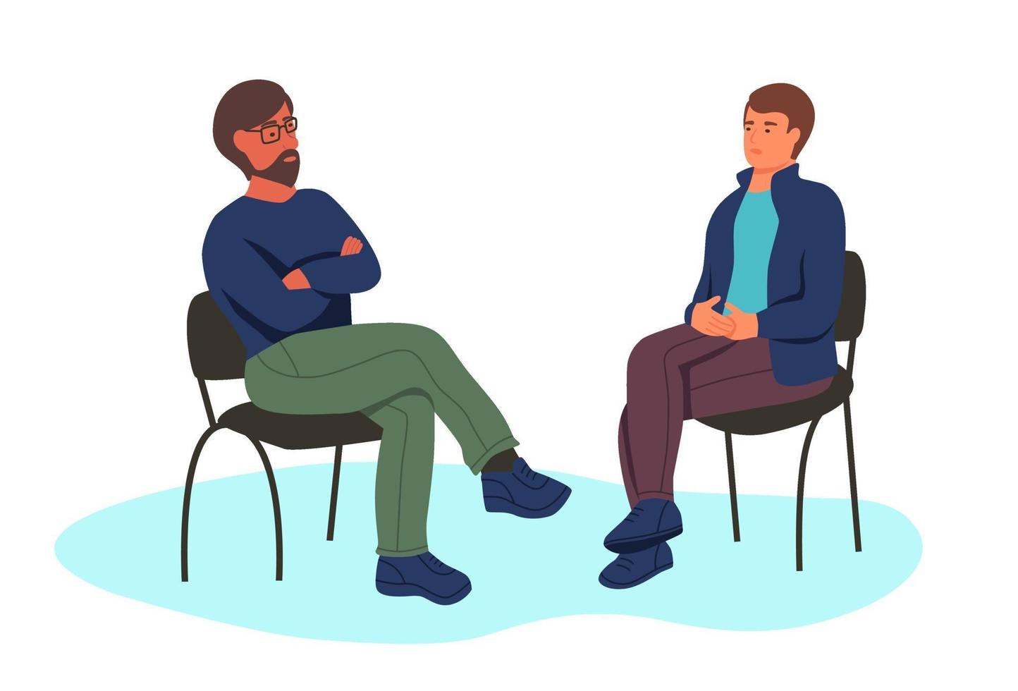 Two men on chairs vector