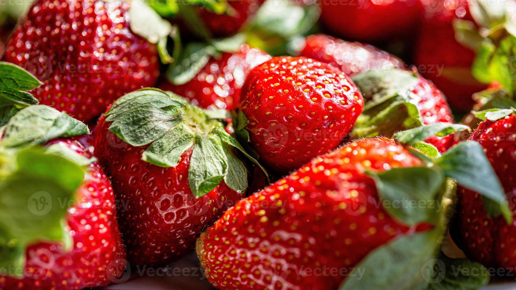 Fresh ripe perfect strawberries photo