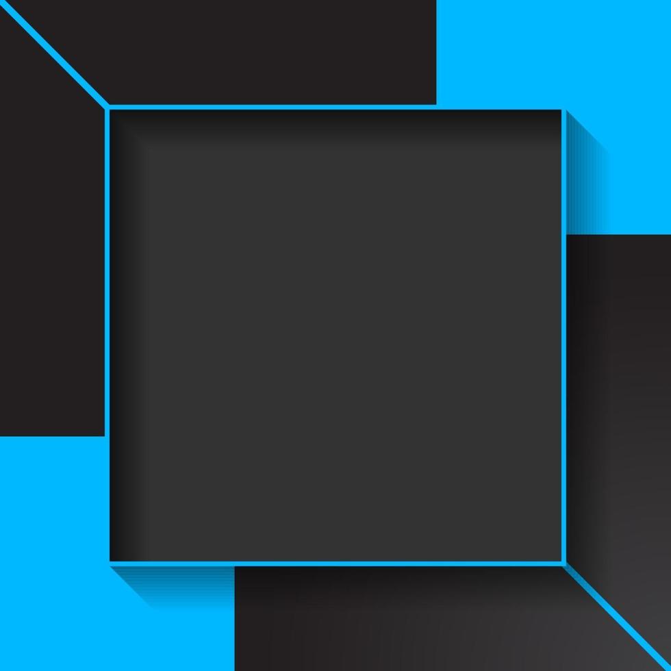 black and blue blank frame square vector