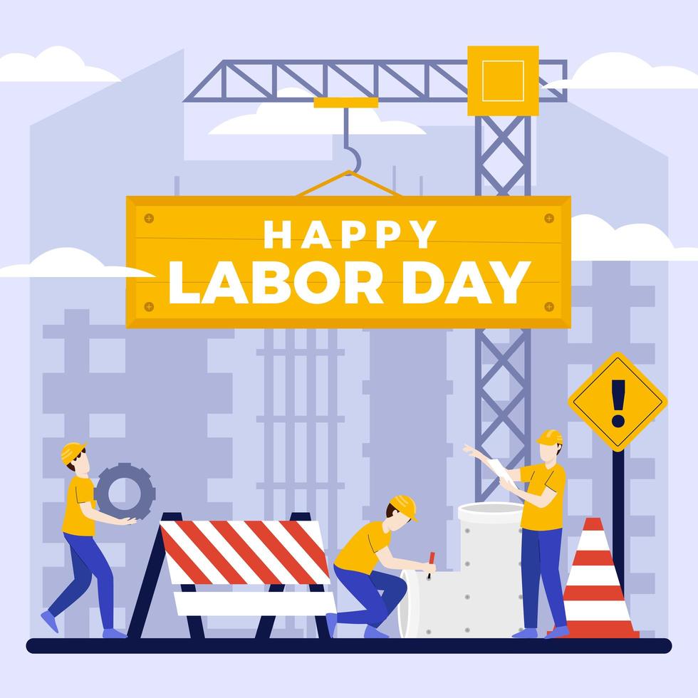 Flat Happy Labor Day Background vector