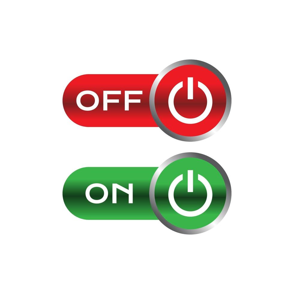 vector of on and off button icon