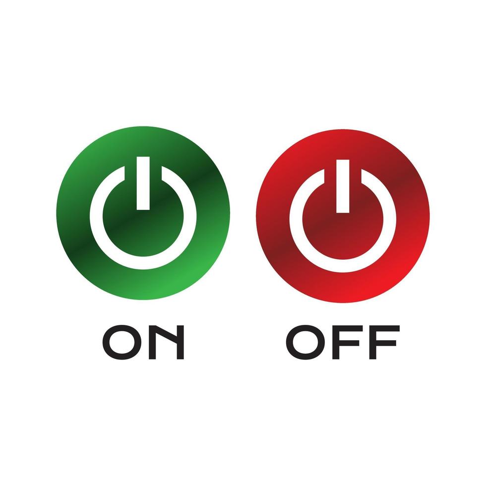 on and off circle button vector icon