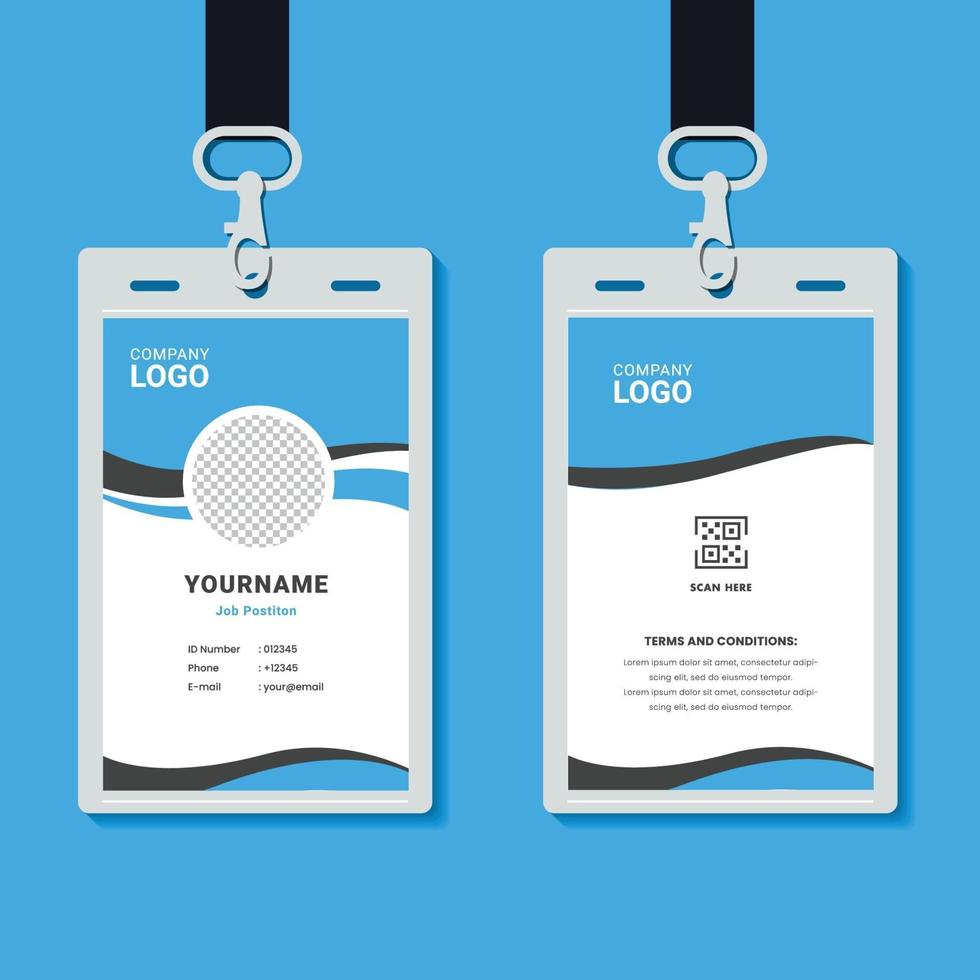 professional corporate id card template with mockup 23 Vector Regarding Id Card Template Word Free