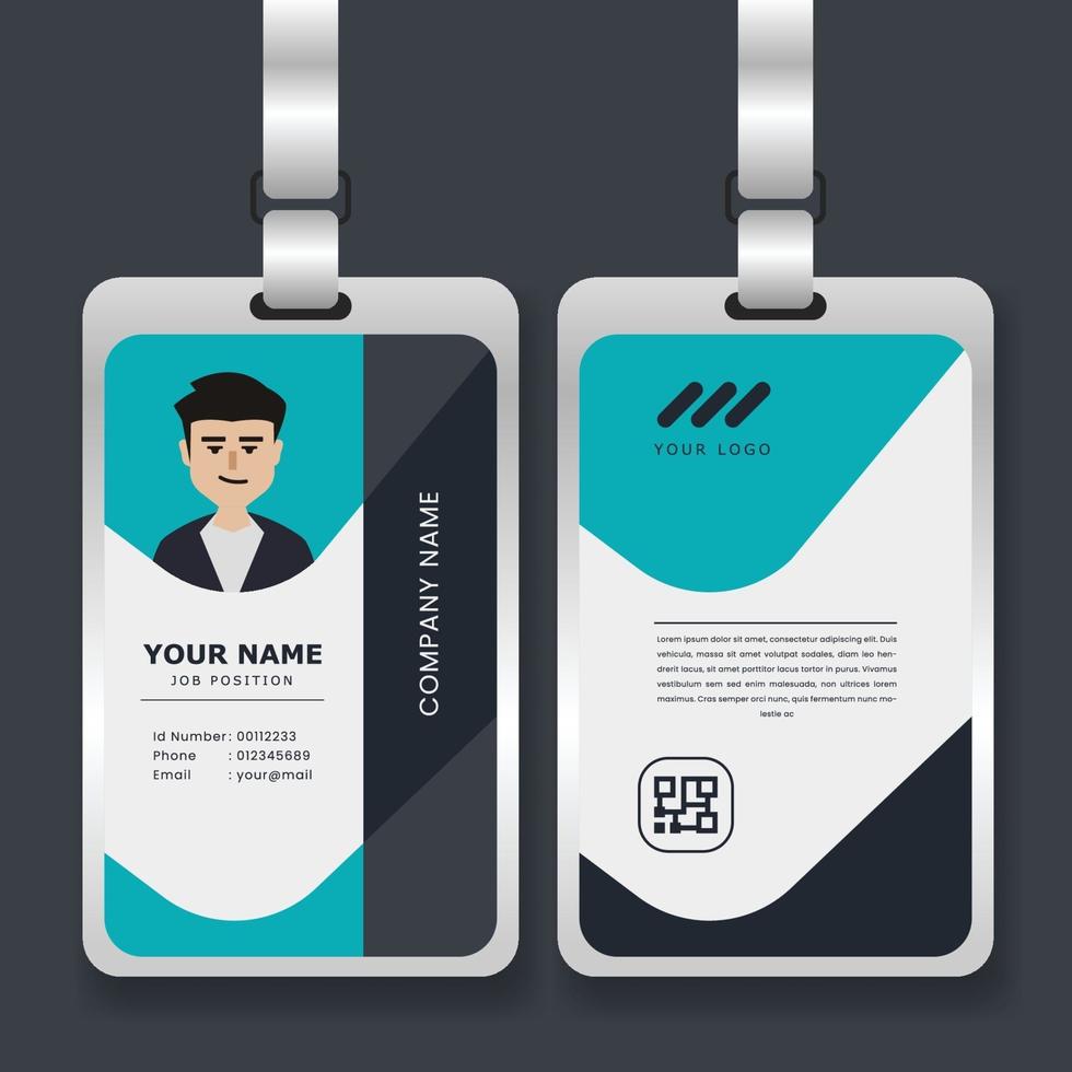 professional corporate id card template with mockup vector