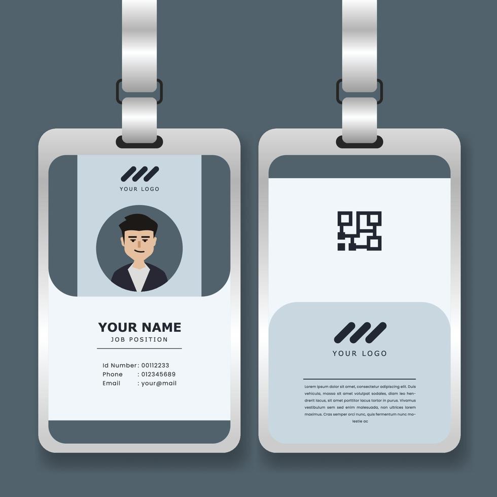 professional corporate id card template with mockup vector