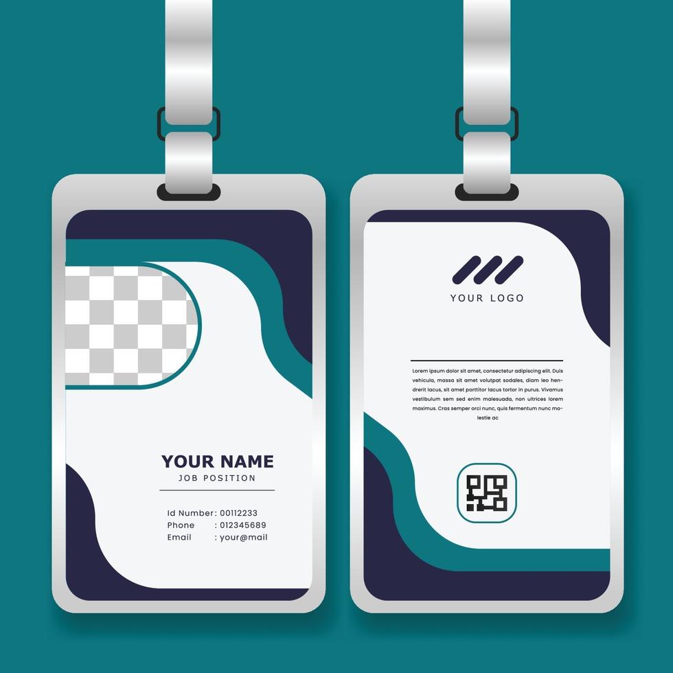professional corporate id card template with mockup vector
