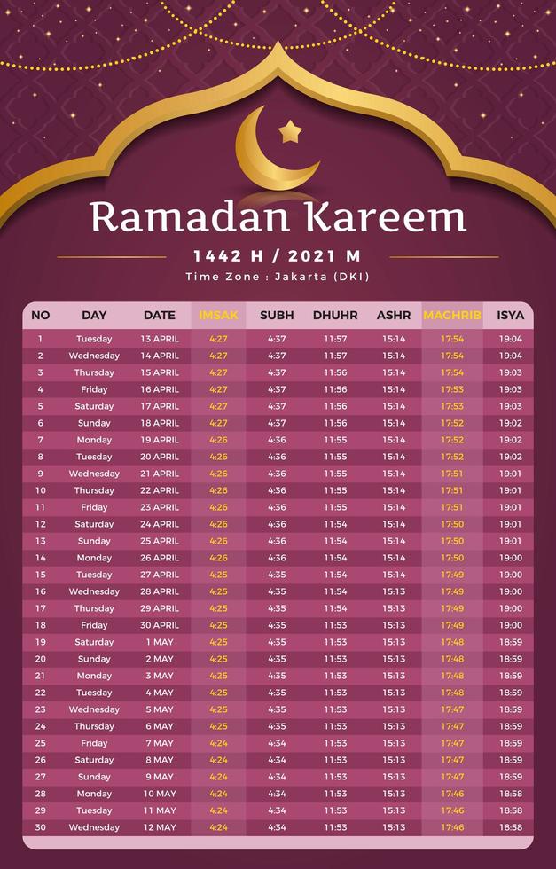 Ramadan Kareem Calendar Concept vector