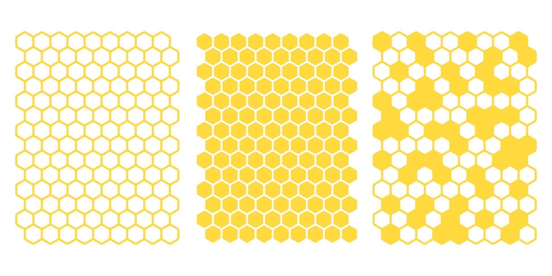 Yellow hexagonal honeycomb grid vector