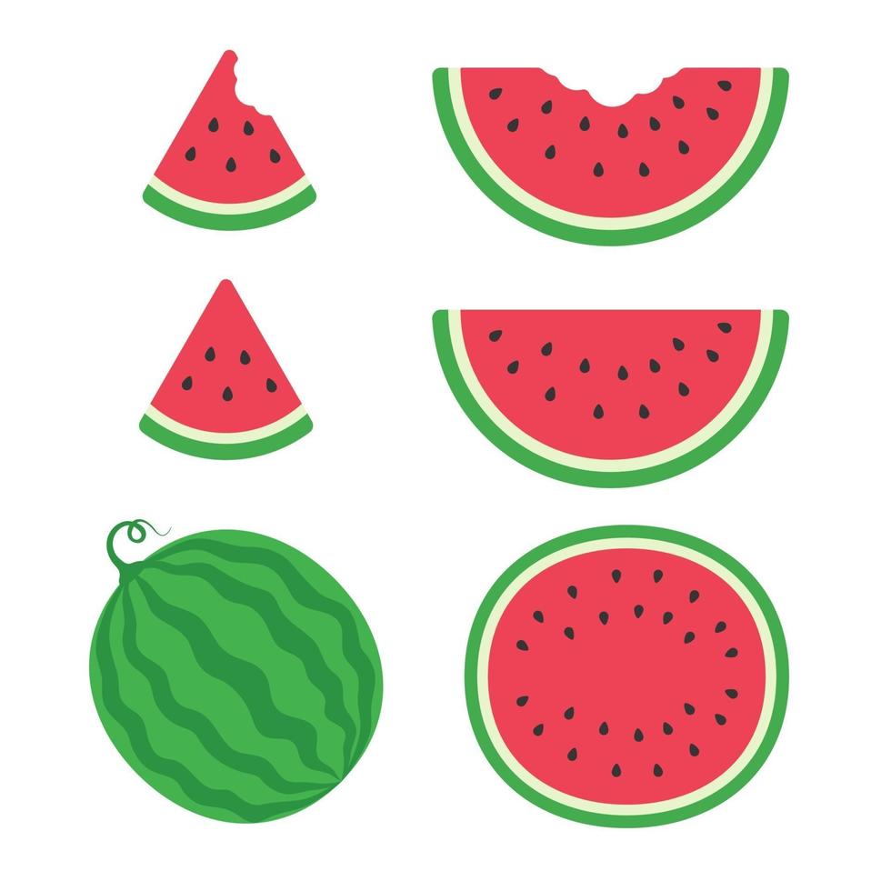 A delicious red watermelon set vector