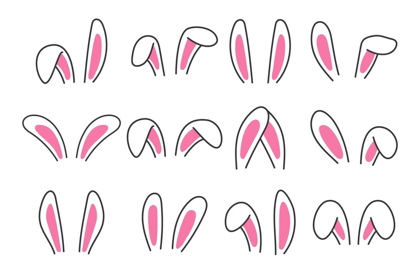 Ear bunny set vector