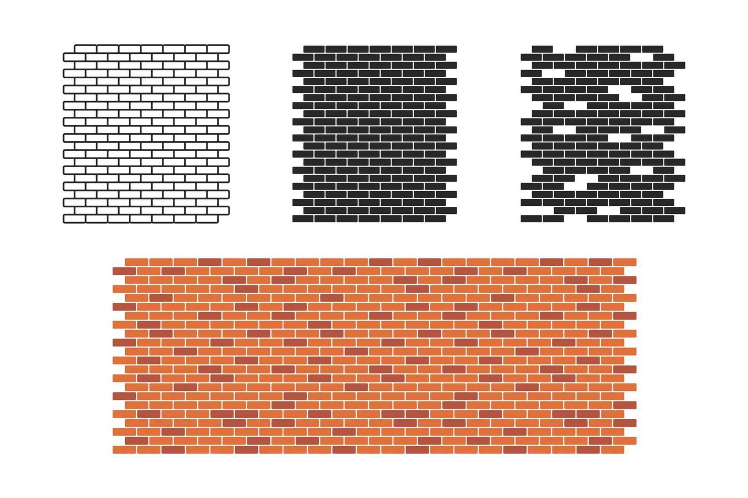 conjunto de patrones de pared de ladrillo vector