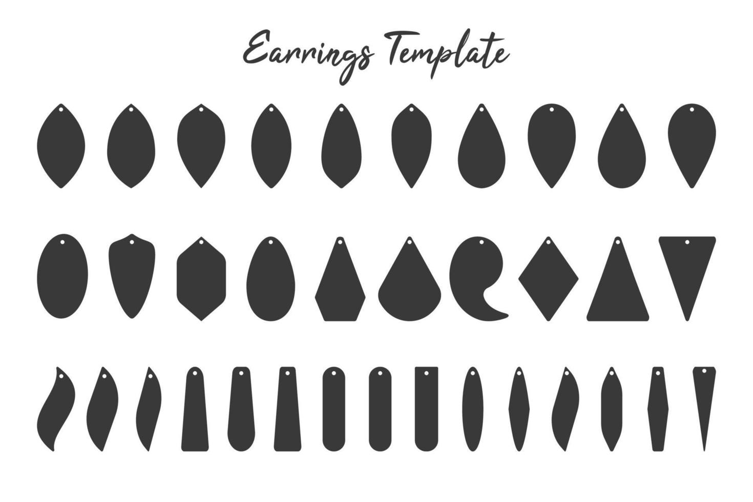 Earring pendant template set vector