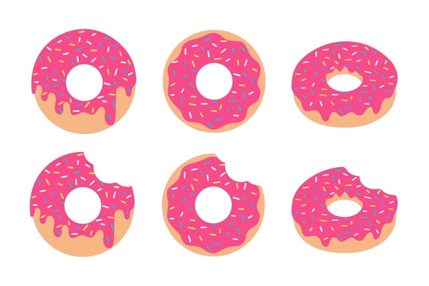 Vector Pink Donut Strawberry Flavor Set 2187078 Vector Art at Vecteezy
