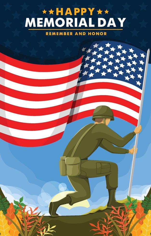 Happy Memorial Day Concept vector