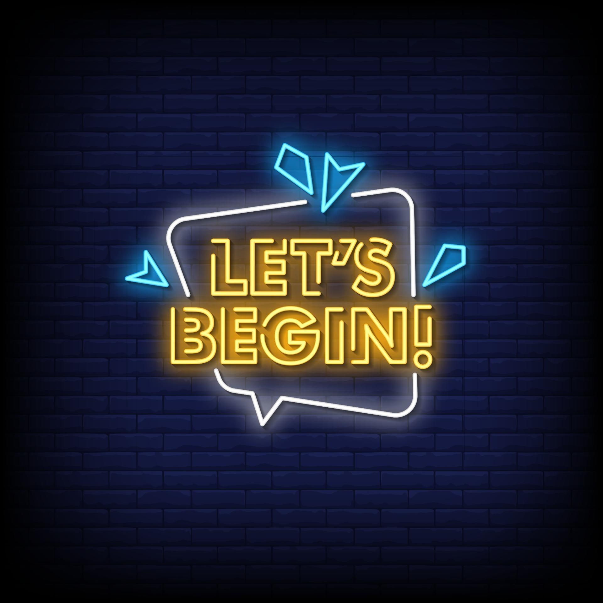 Let's Begin Neon Signs Style Text vector 2187290 Vector Art at Vecteezy