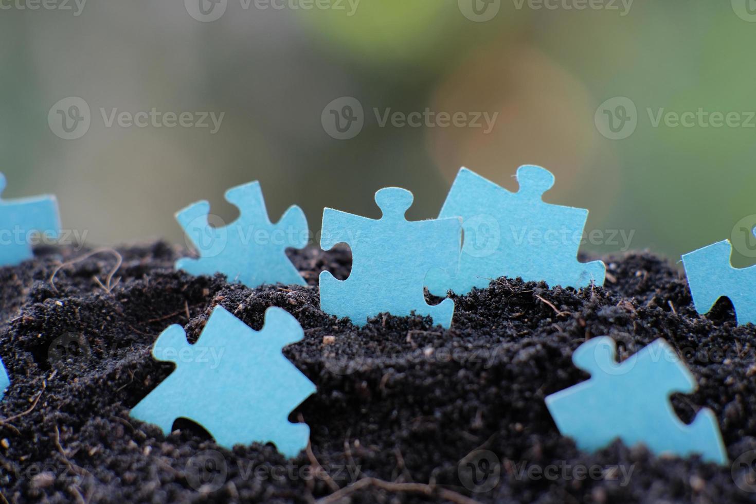 Close-up jigsaw puzzle photo