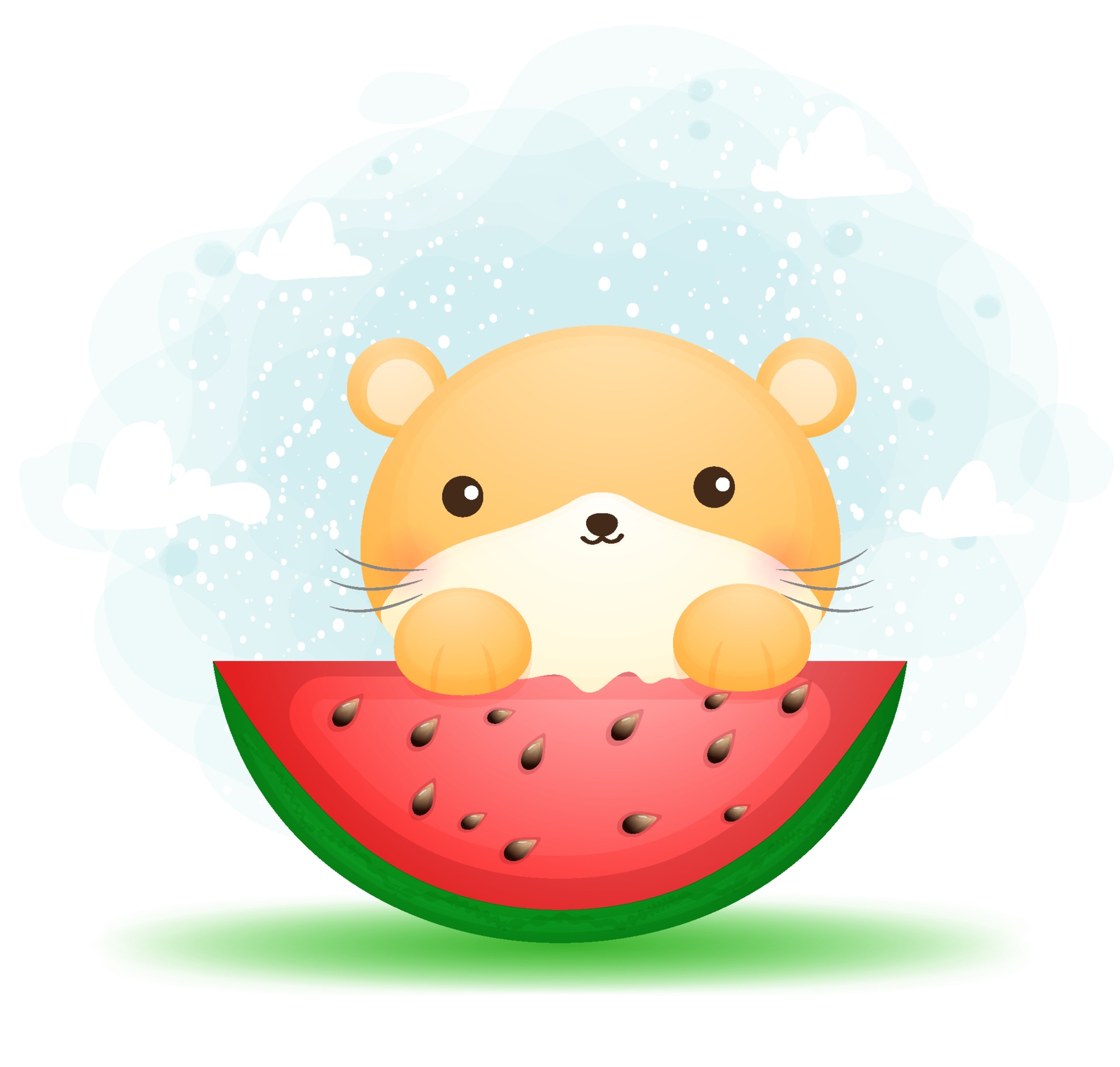 Cute hamster eating watermelon cartoon character Premium Vector 2187332 Vector Art at Vecteezy Cute hamster eating watermelon cartoon character Premium Vector 2187332 Vector Art at Vecteezy