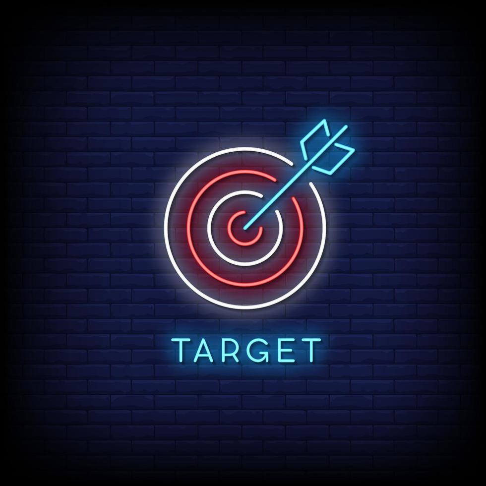 Target Neon Signs Vector