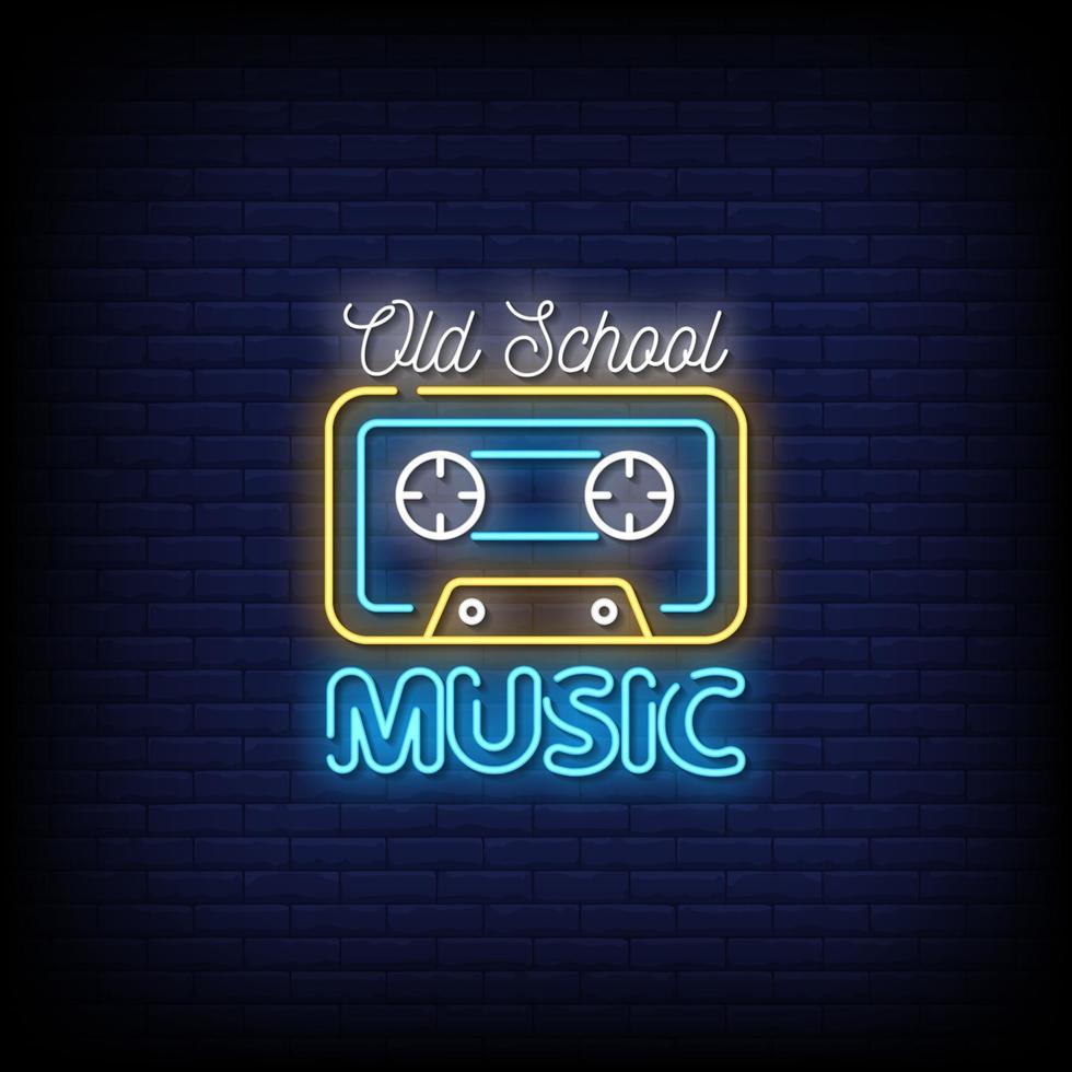 Old School Music Neon Signs Vector