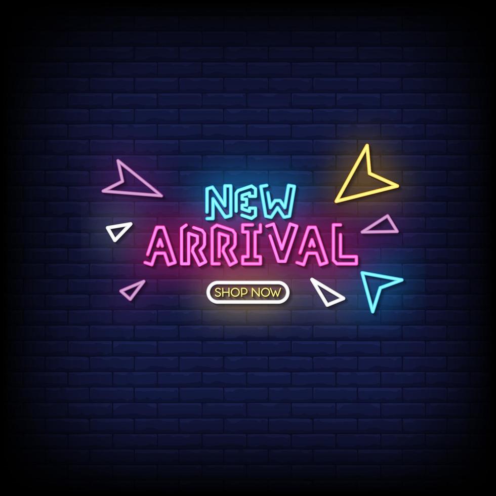New Arrival Shop Now Neon Signs Style Text Vector