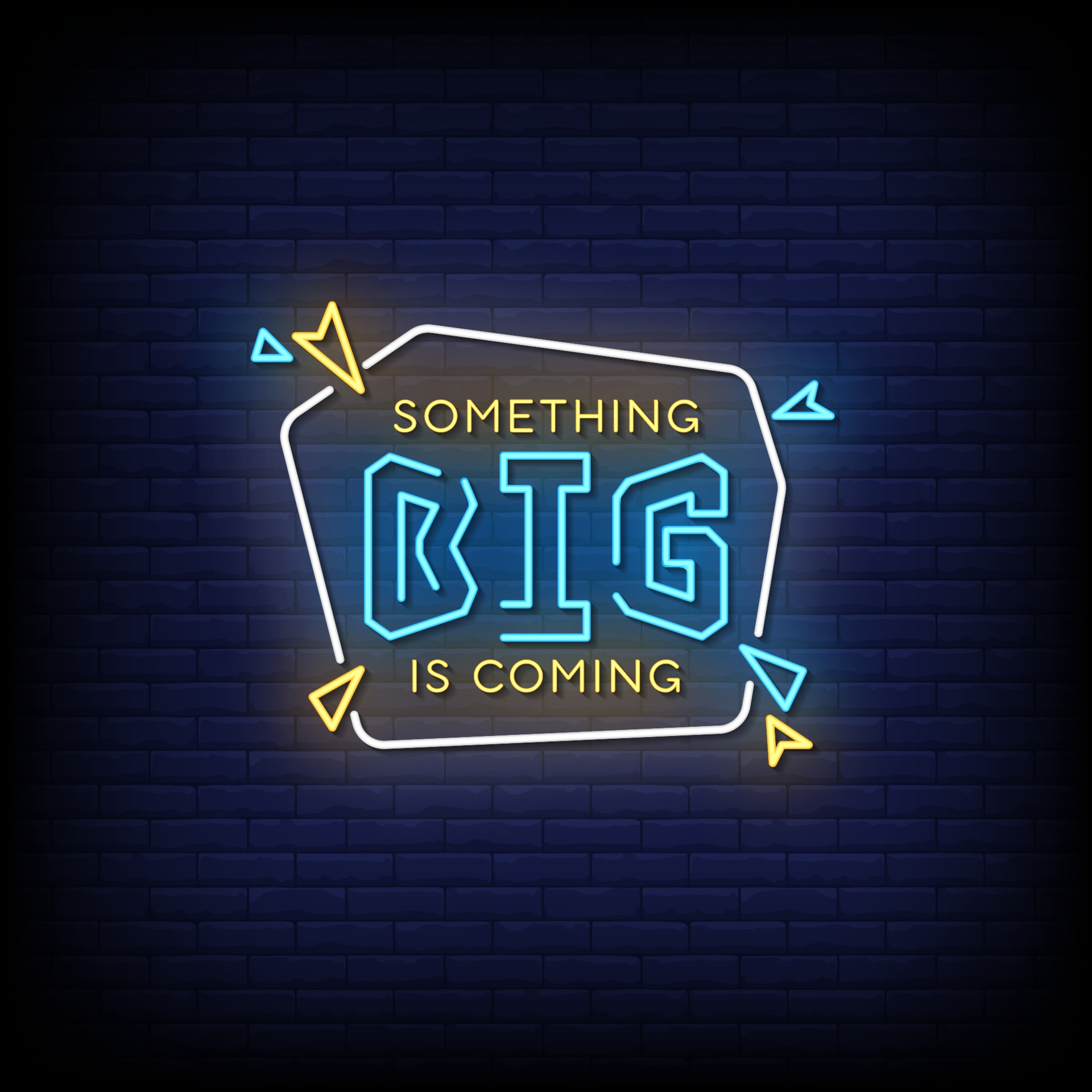 Something Big is Coming Neon Signs Style Text Vector 2187382 Vector Art at Vecteezy