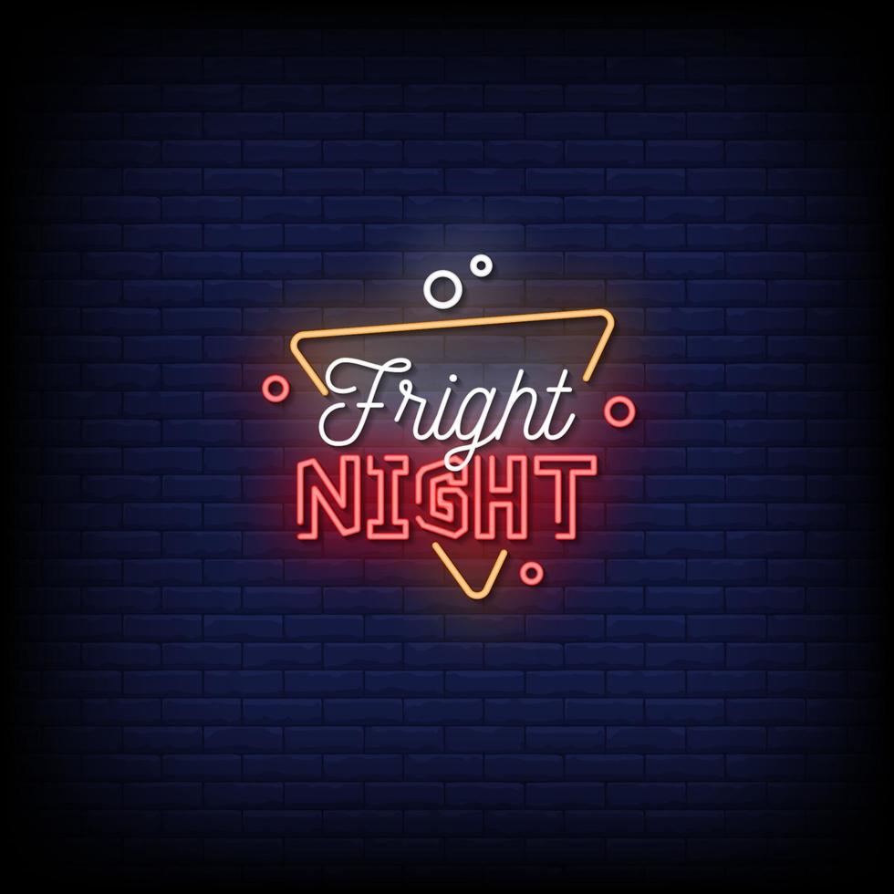 Fright Night Neon Signs Style Text Vector