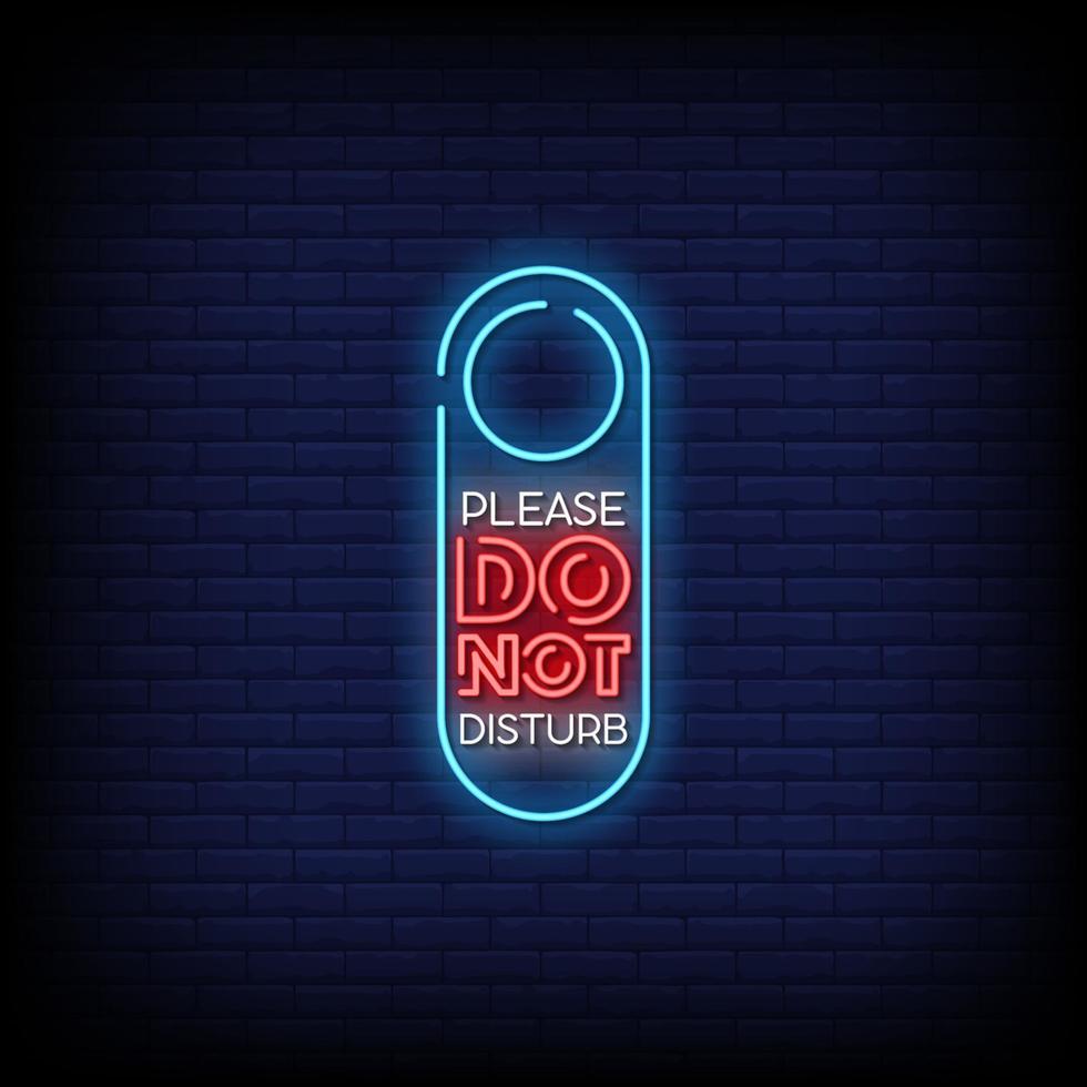 Please Do Not Disturb Neon Signs Style Text Vector