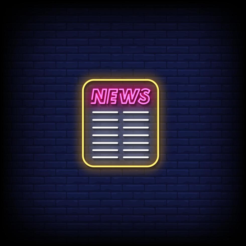 News Neon Signs Style Text Vector