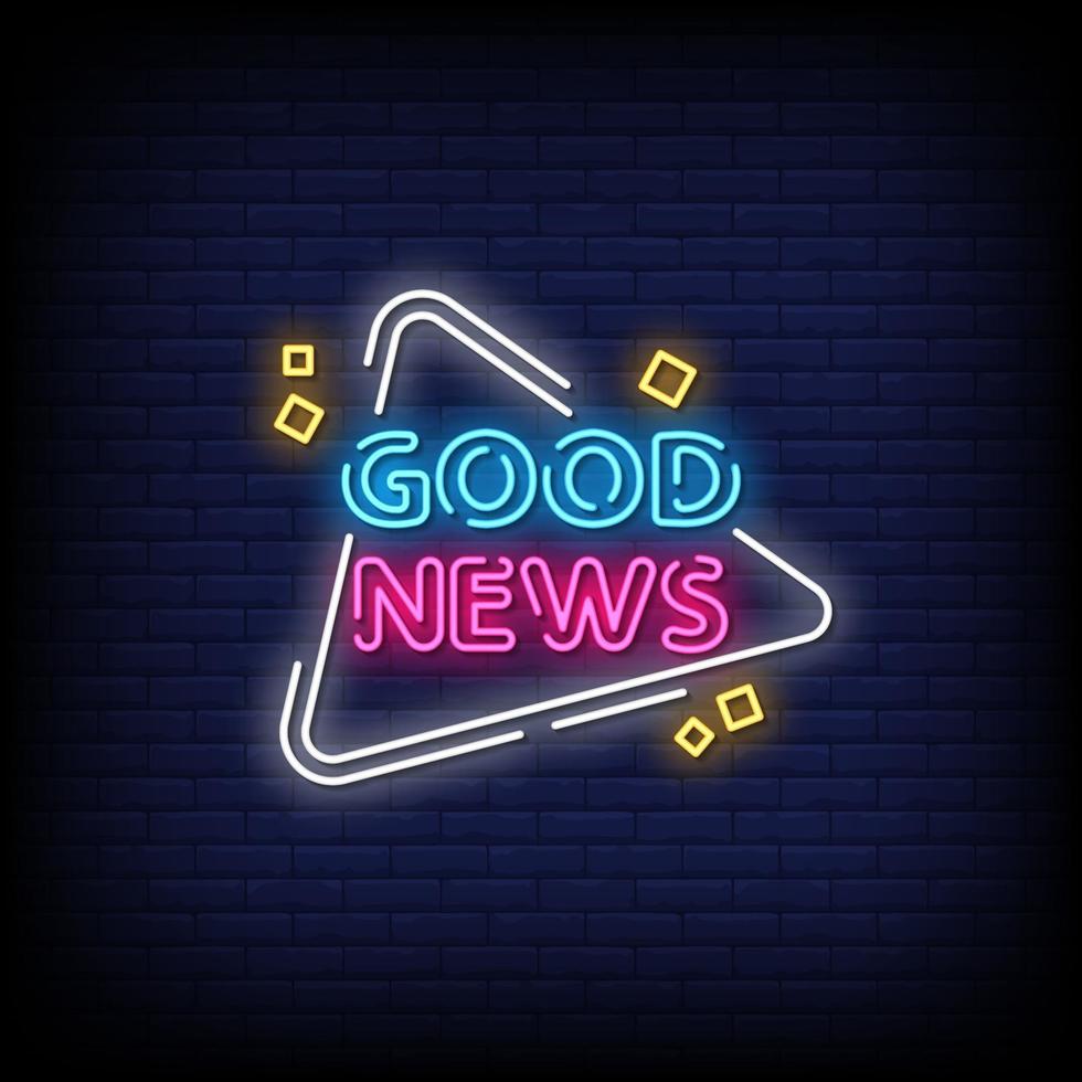 Good News Neon Signs Style Text Vector