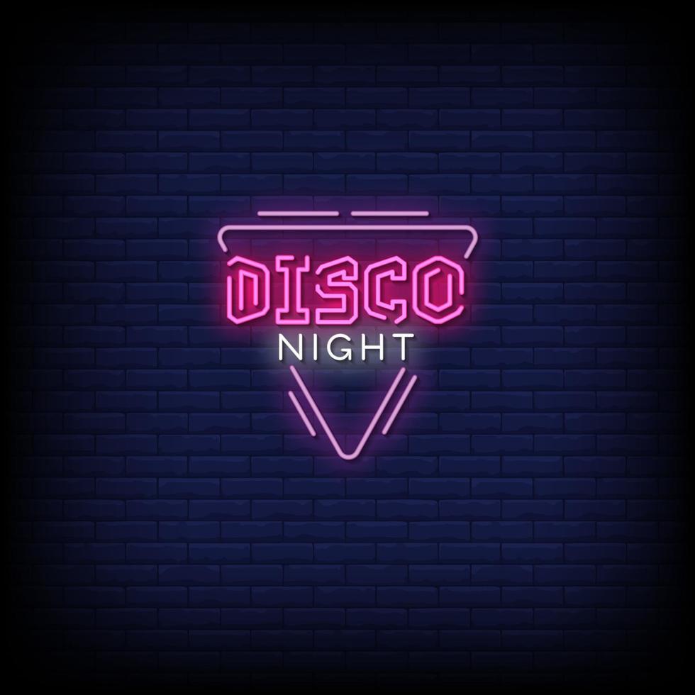 Disco Night Neon Signs Style Text Vector 2187438 Vector Art at