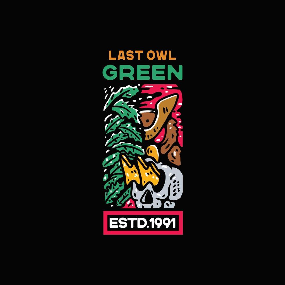 Owl mascots Vintage Illustration For T-shirt vector