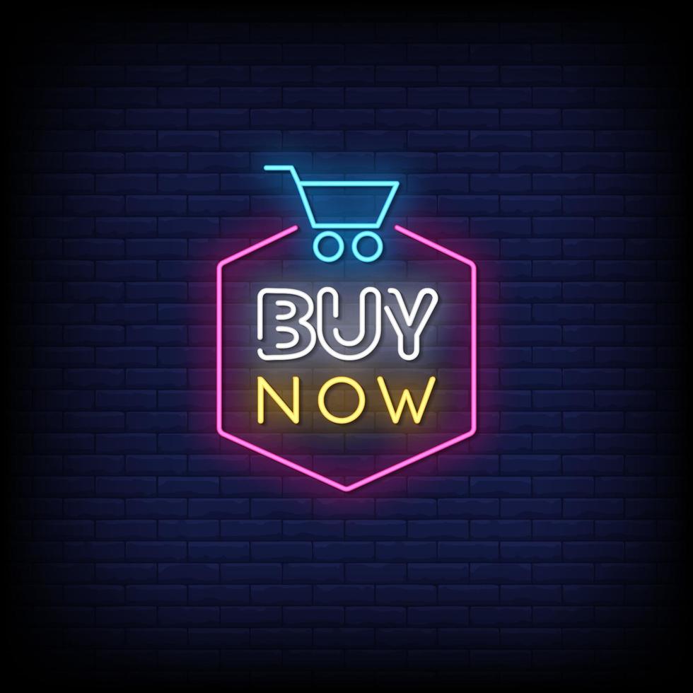 Buy Now Neon Signs Style Text Vector