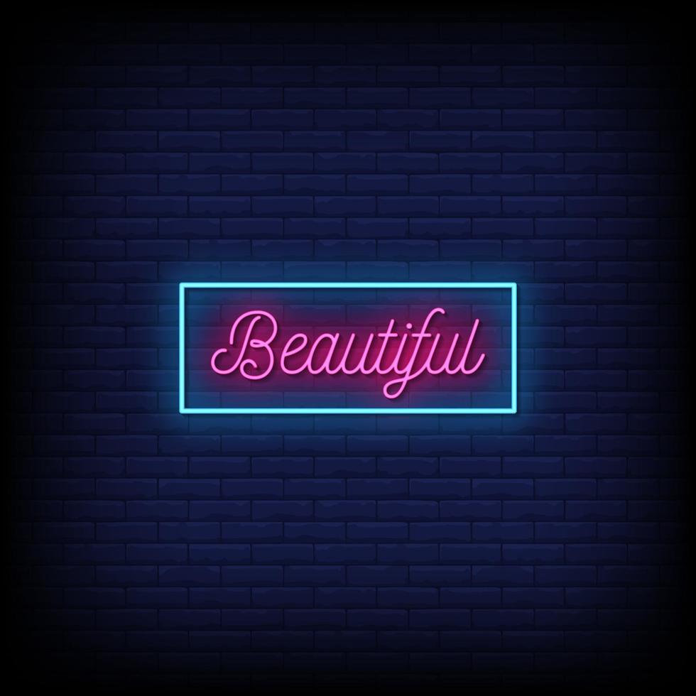 Beautiful Neon Signs Style Text Vector