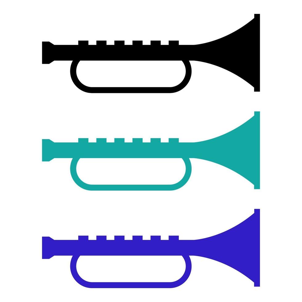 Conjunto de trompeta sobre fondo blanco. vector
