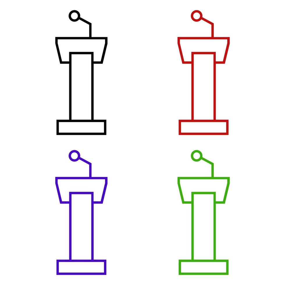 Tribune Set On White Background vector