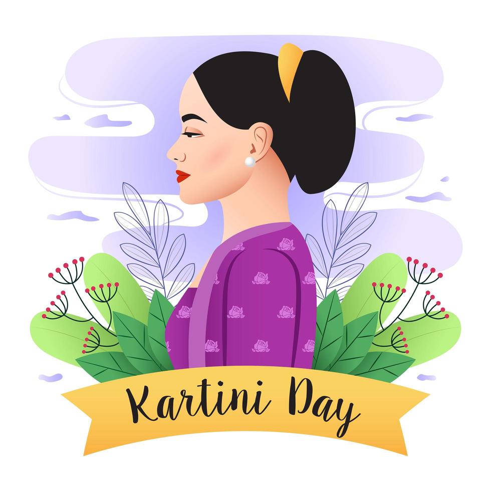 feliz dia de kartini vector