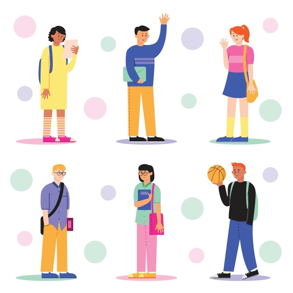 Student Characters Set vector