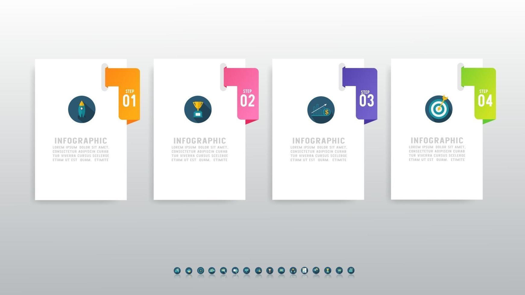 Abstract 4-step infographics for workflow or presentation vector