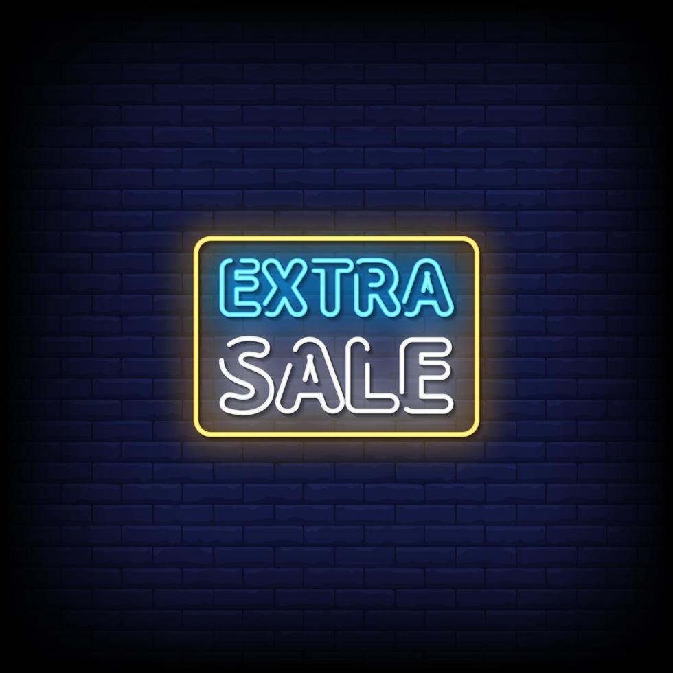 Extra Sale Neon Signs Style Text Vector