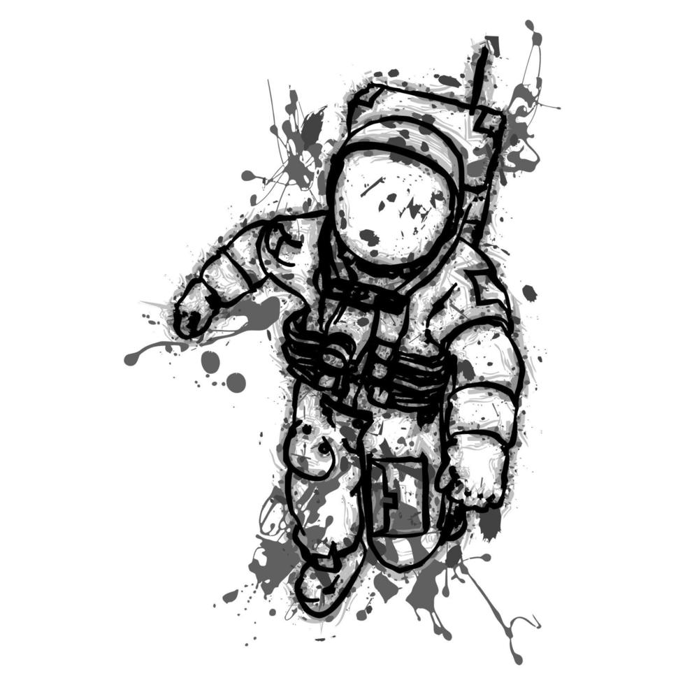 Grunge astronaut illustration vector