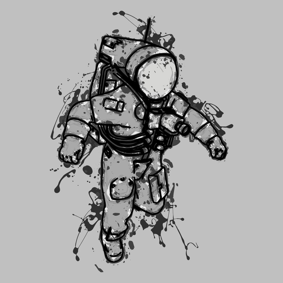 Grunge astronaut illustration vector